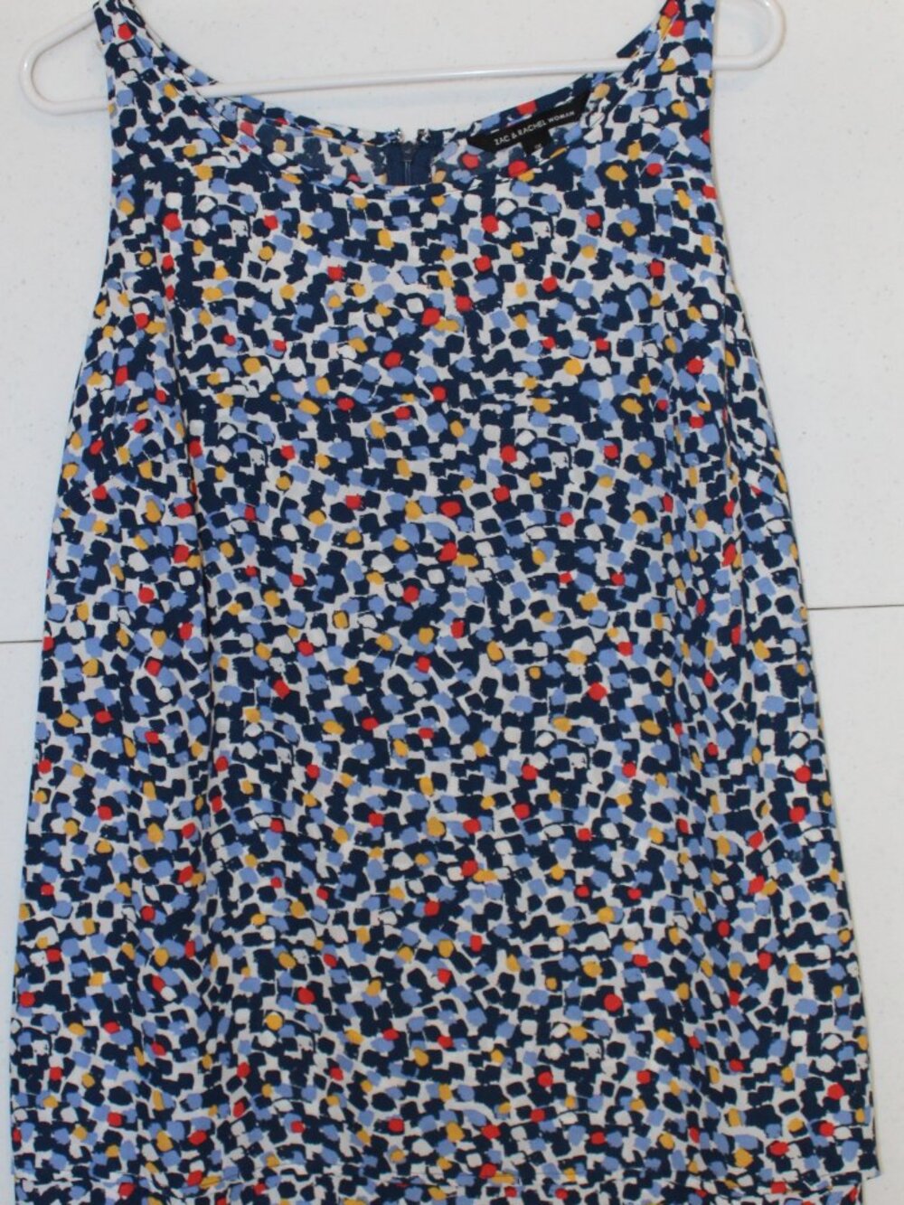 Zac & Rachel Womens Size 1X Multi Color Confetti Layered Sheer Sleeveless Blouse